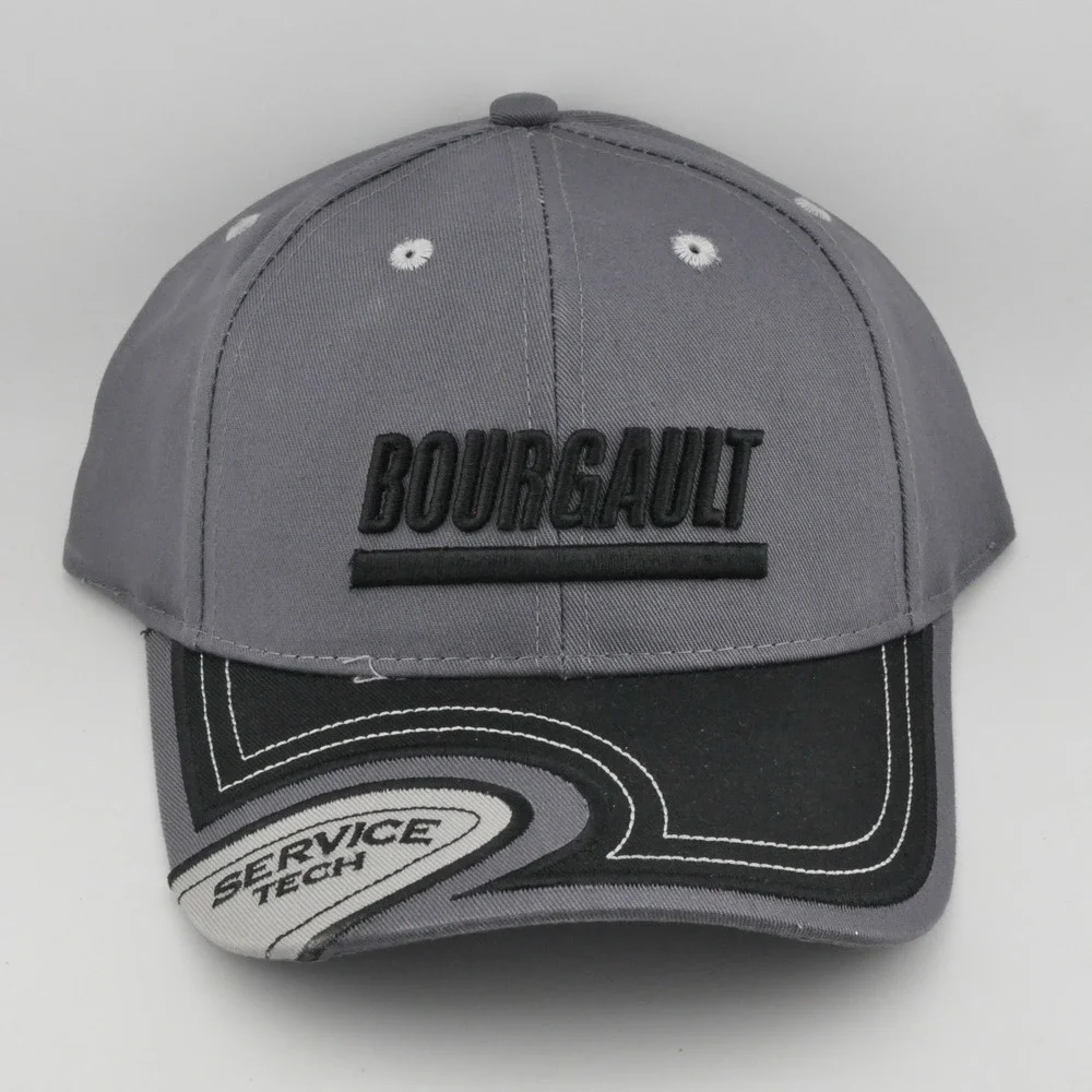 Bourgault Hat OSFM Grey Excellent Service Tech Embroidered Adjustable Cap